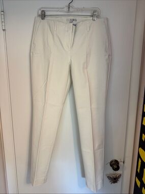 Boden Off-White Stretch Cotton Tailored Pants